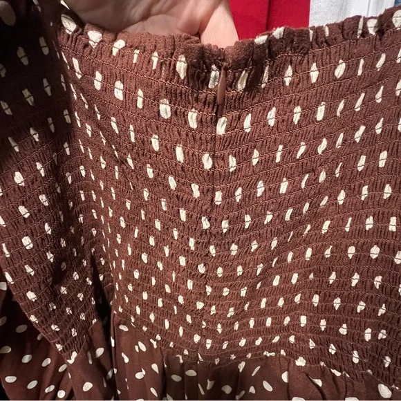 Reformation Brown Polka Dot Women's Dress - Picture 8 of 10